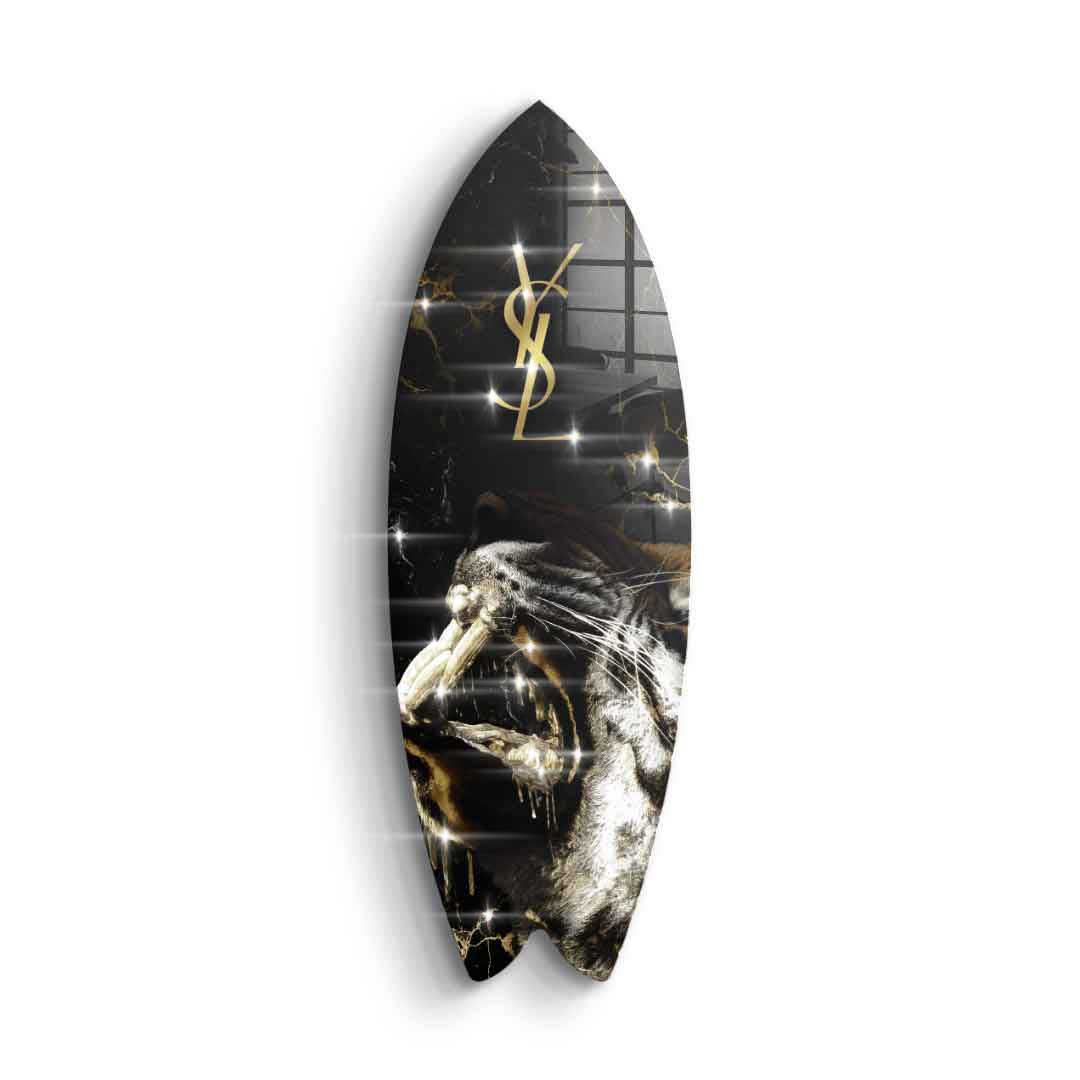 Surfboard Luxury Tiger - Blattgold