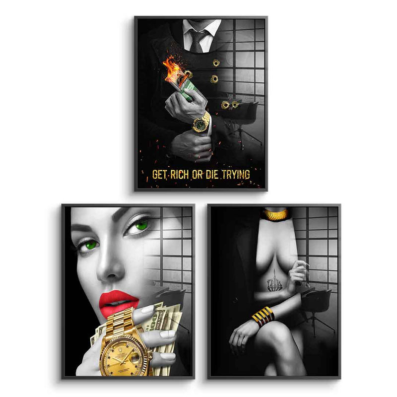 Black Gold Party - acrylic glass 3x