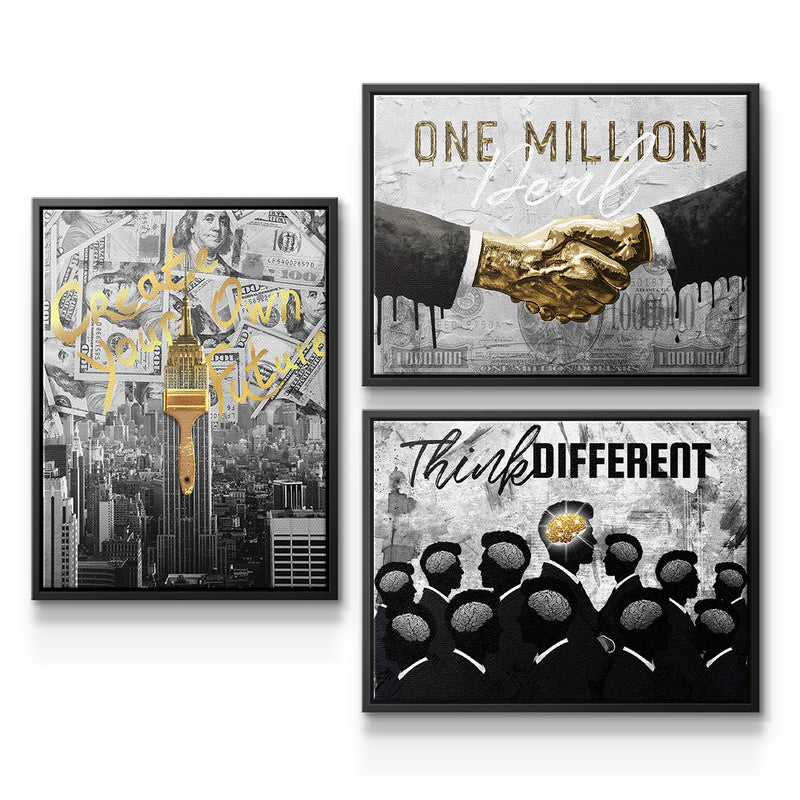 Entrepreneur gray gold - canvas 3x