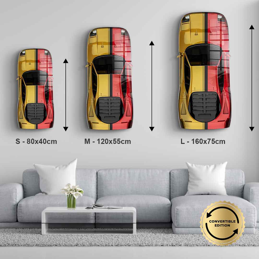 Wandskulptur Ferrari Testarossa - Acrylglas