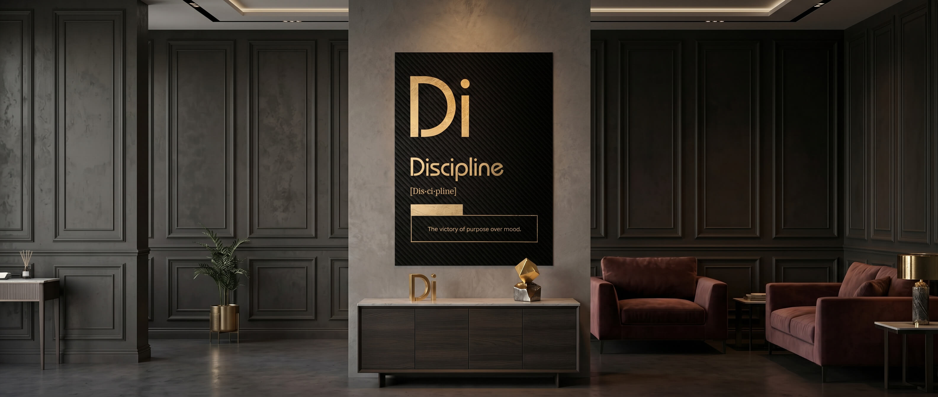DOTCOMCANVAS® Discipline (Di) Poster Schwarz – Banner