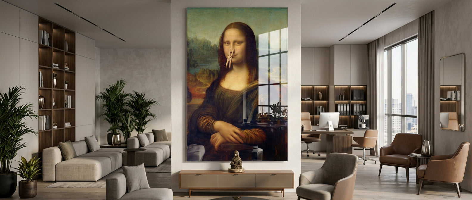 DOTCOMCANVAS Mona Lisa 2 for Toilett Acrylglasbild Banner