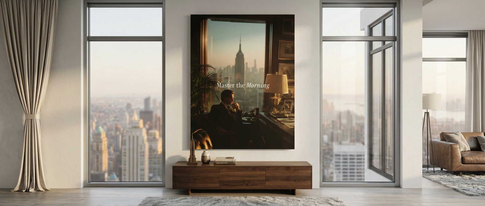 DOTCOMCANVAS Master the Morning Leinwandbild Banner