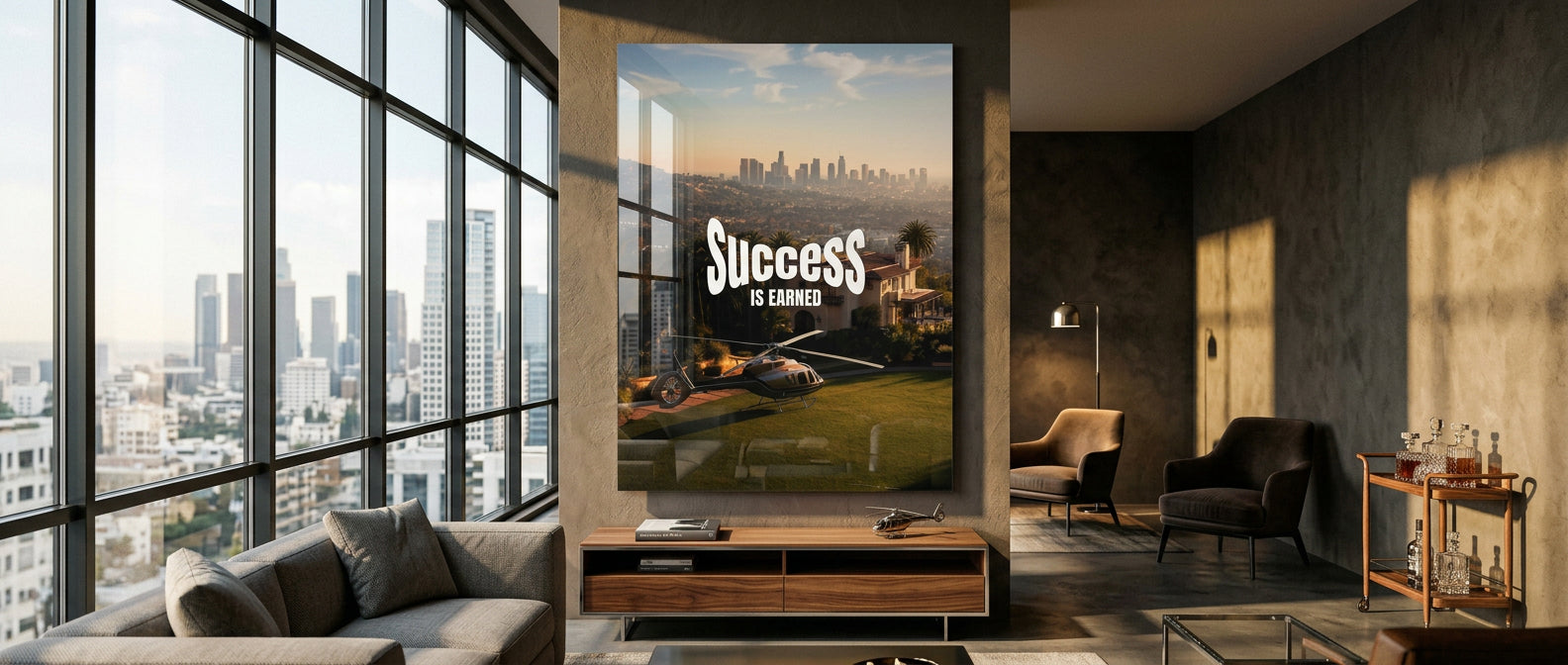 DOTCOMCANVAS Success is Earned Acrylglasbild Website Banner