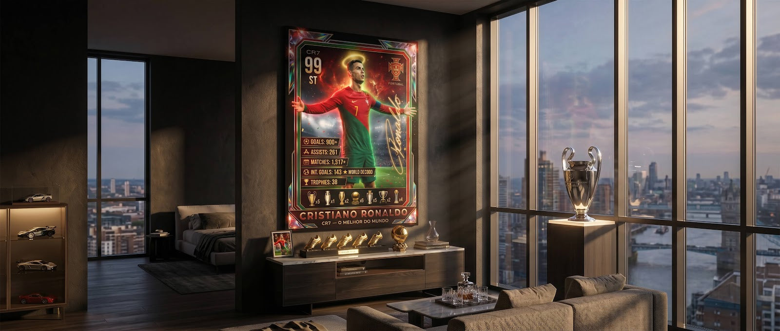 Ronaldo Trade Card Leinwand Banner