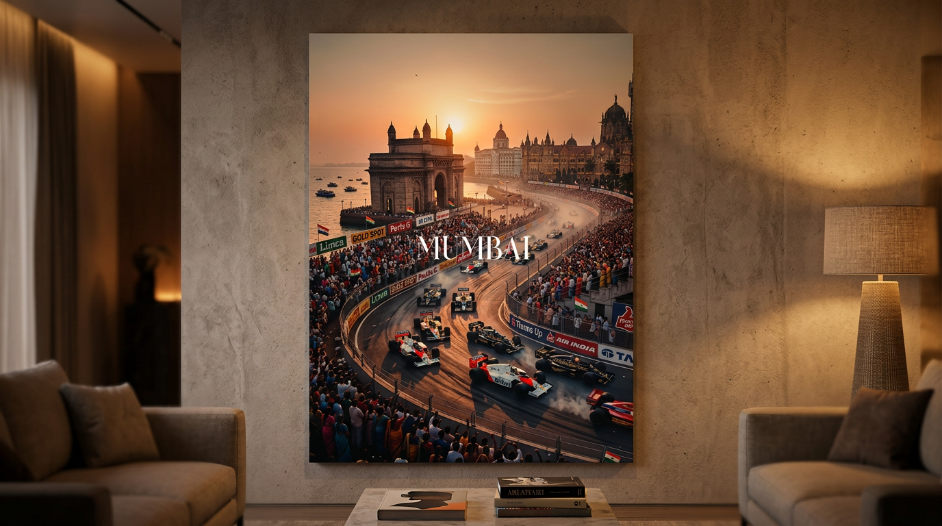 Mumbai F1 Leinwandbild Banner