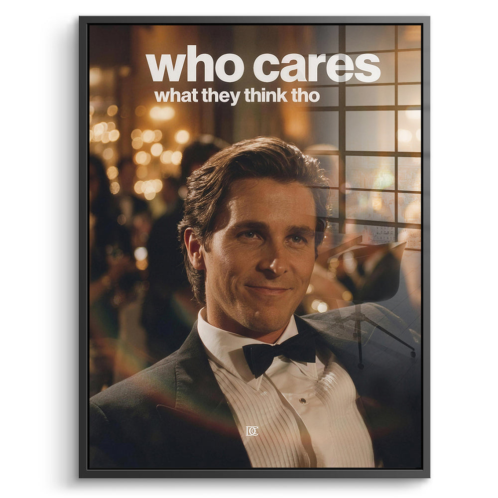 DOTCOMCANVAS Acrylglasbild Who Cares What They Think im schwarzen Premium-Rahmen
