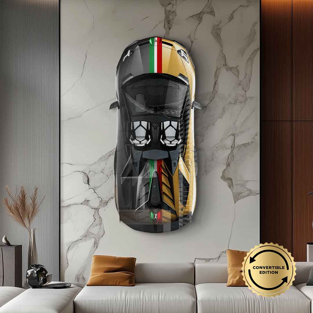Wandskulptur Lamborghini Aventador SVJ - Acrylglas