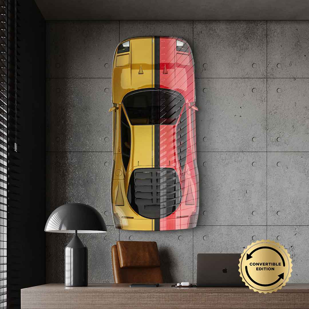Wandskulptur Ferrari Testarossa - Acrylglas