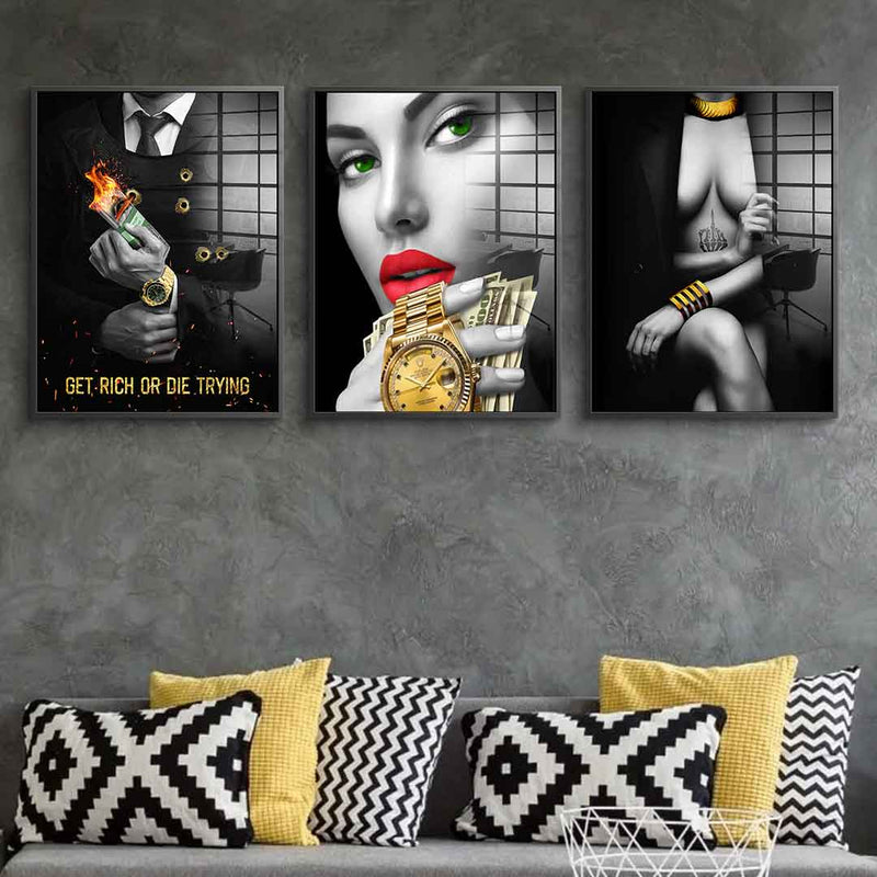 Black Gold Party - acrylic glass 3x