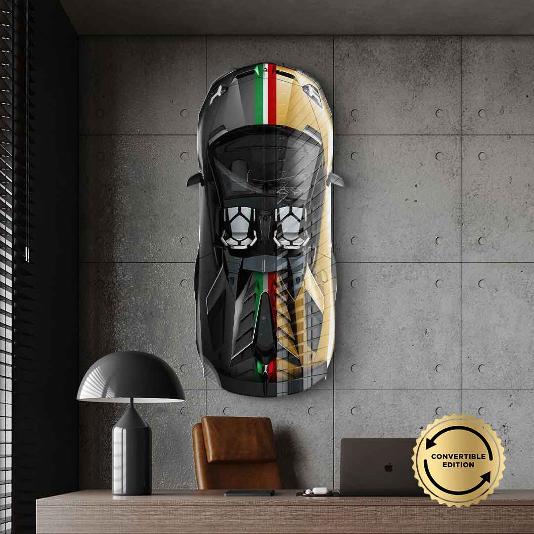 Wandskulptur Lamborghini Aventador SVJ - Acrylglas