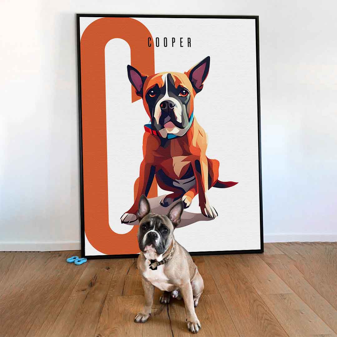 "Geometric style" pet portrait - personalized
