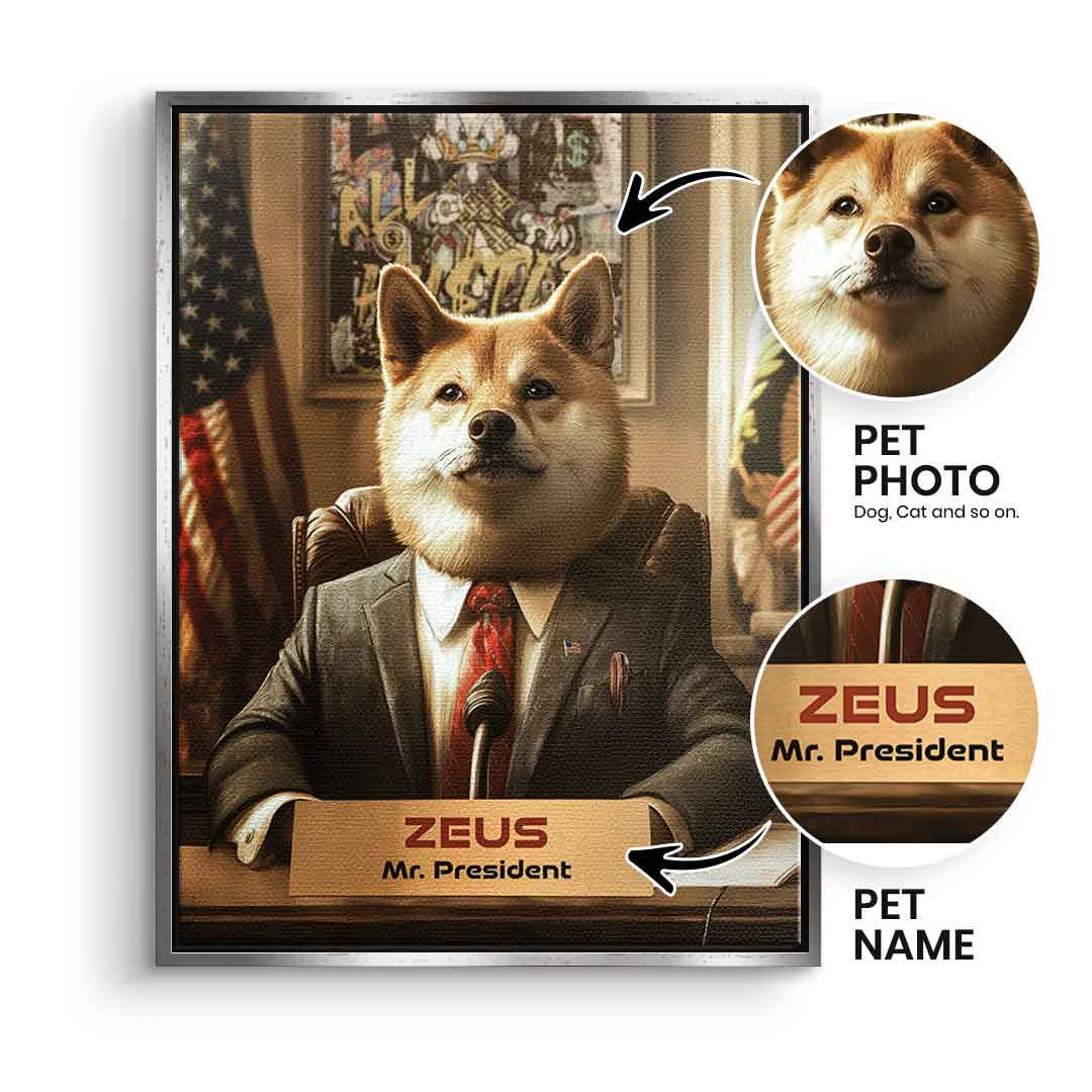 "President" Haustier Portrait - Personalisierbar
