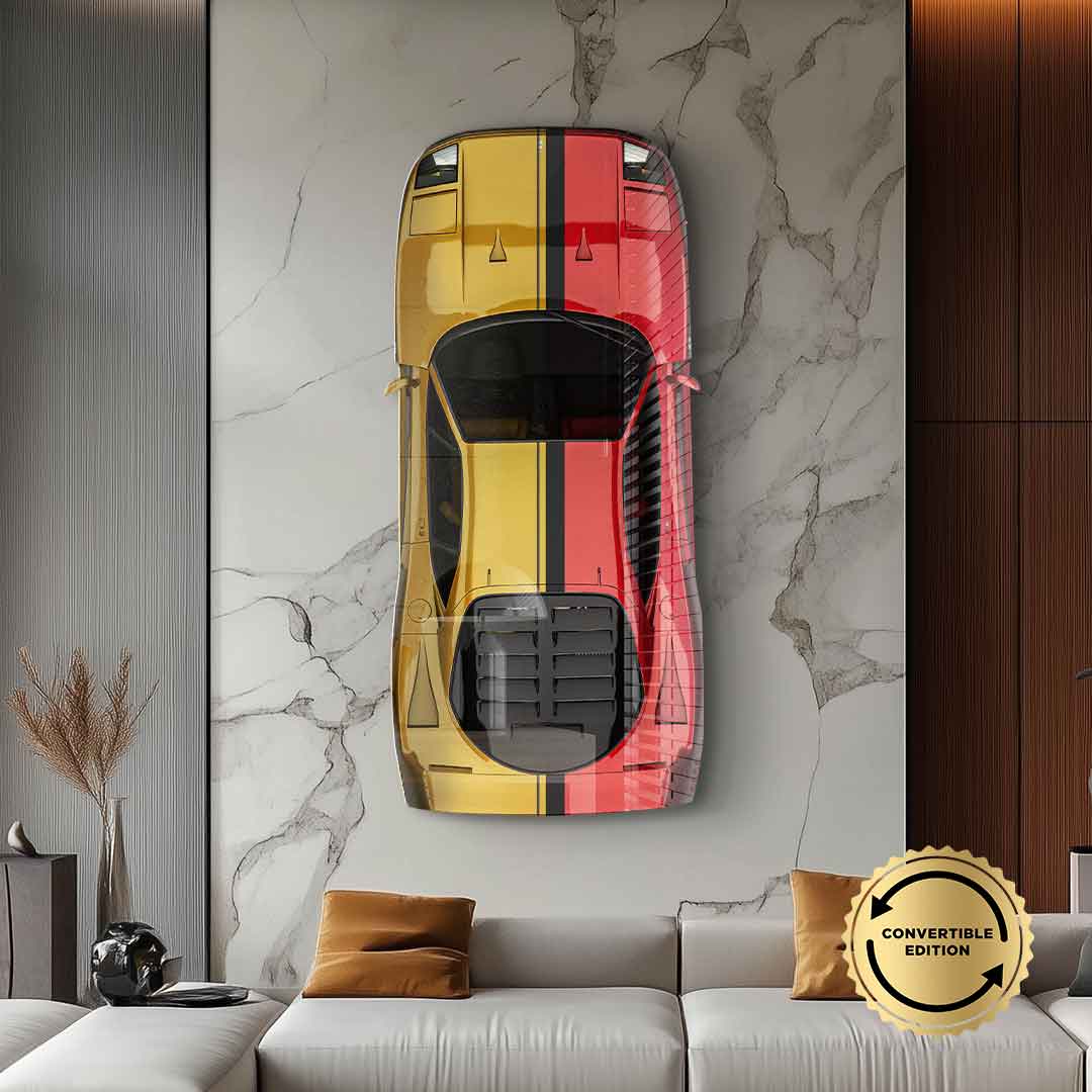 Wandskulptur Ferrari Testarossa - Acrylglas