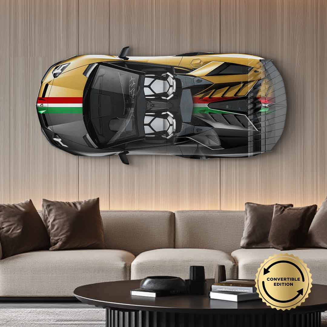Wandskulptur Lamborghini Aventador SVJ - Acrylglas
