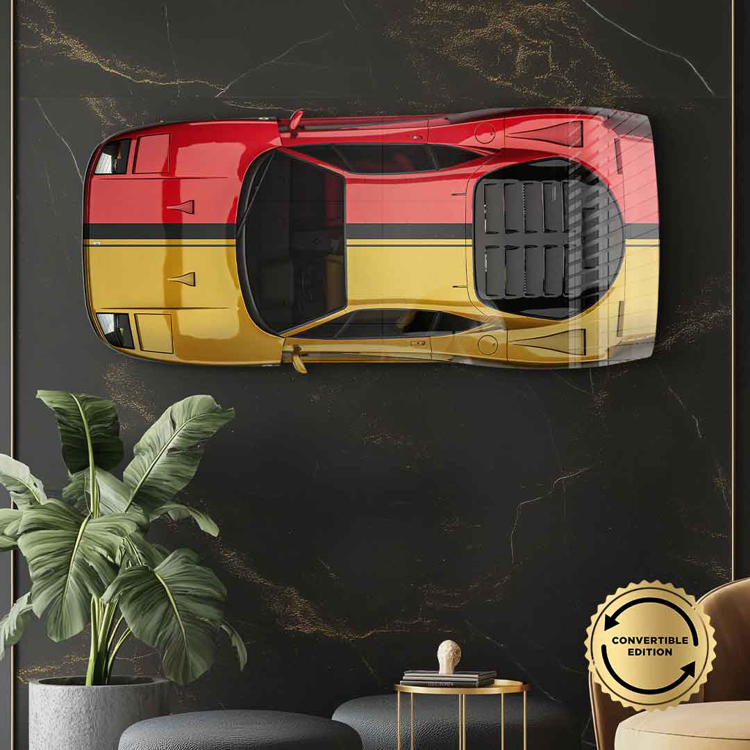 Wandskulptur Ferrari Testarossa - Acrylglas