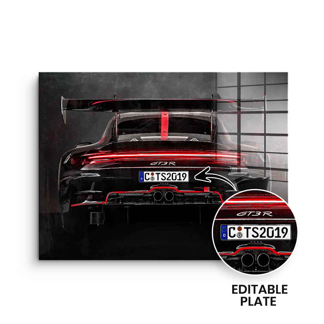 Porsche Backside - Acrylglas - personalisierbar