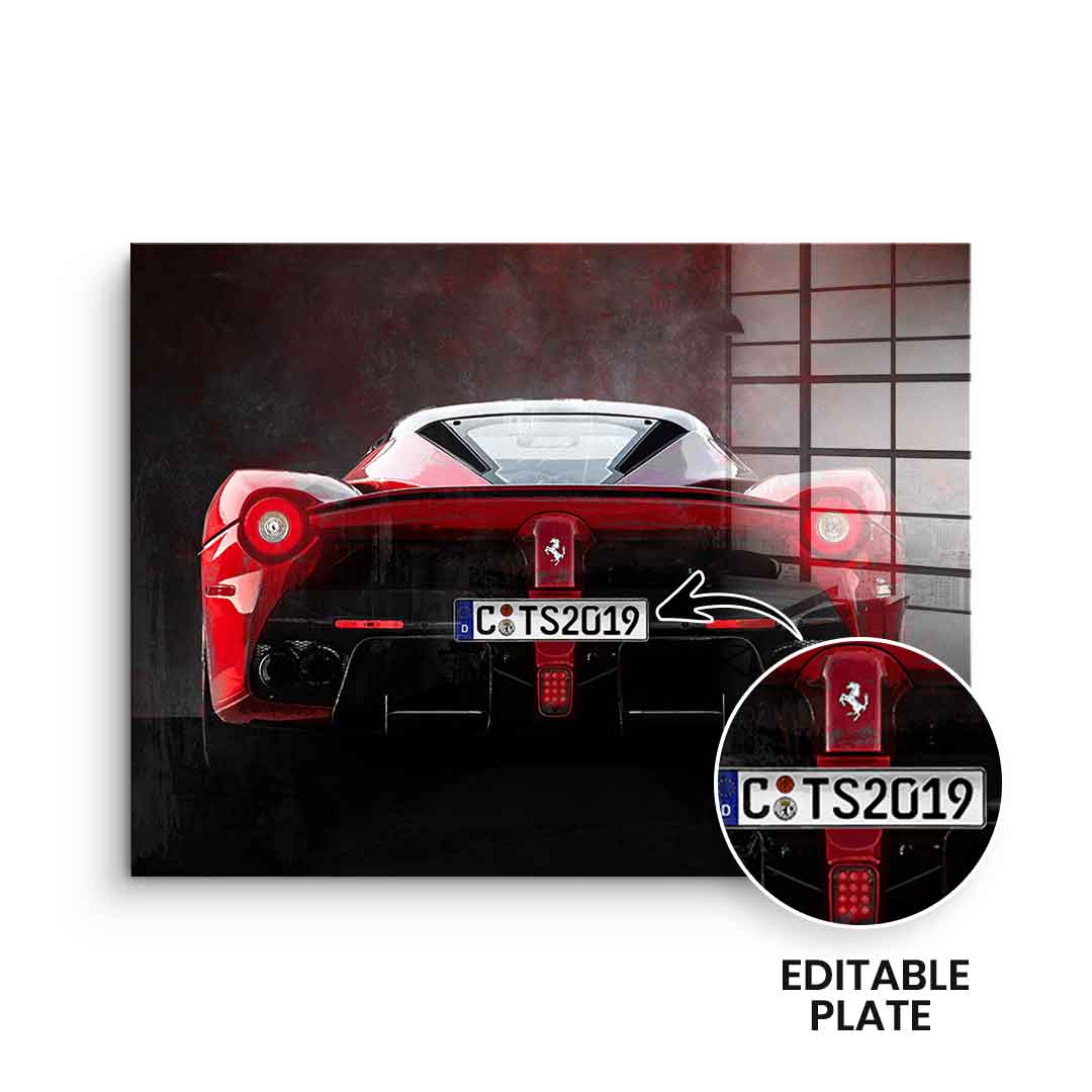 Ferrari Backside - Acrylglas - personalisierbar