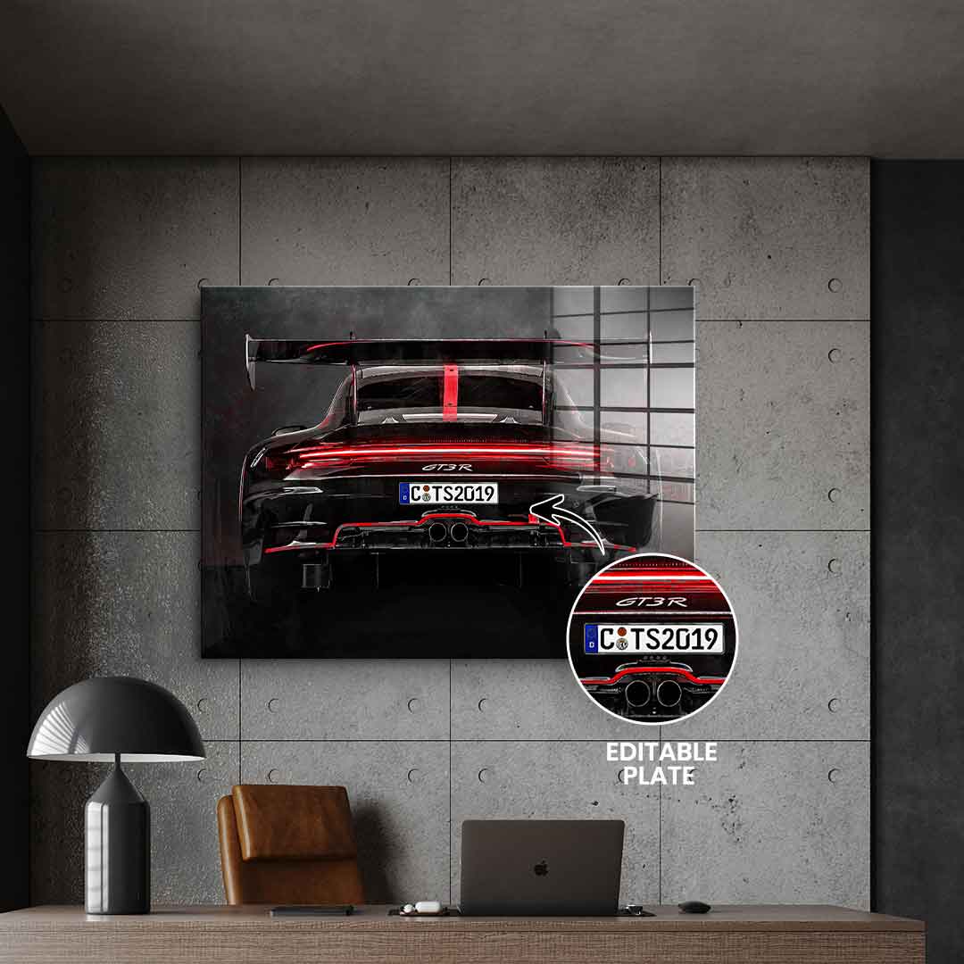 Porsche Backside - Acrylglas - personalisierbar