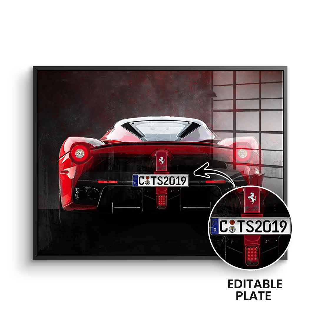 Ferrari Backside - Acrylglas - personalisierbar