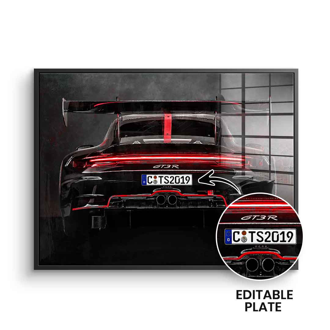Porsche Backside - Acrylglas - personalisierbar