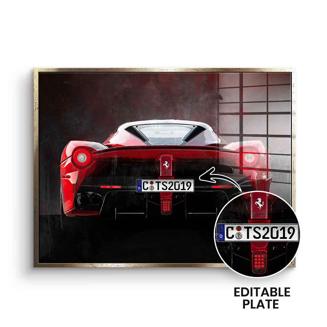 Ferrari Backside - Acrylglas - personalisierbar