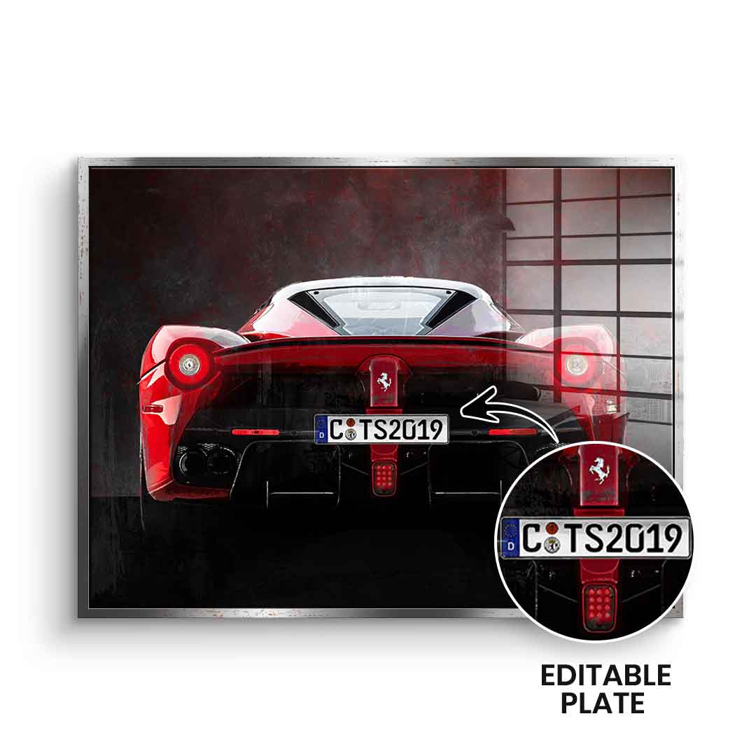 Ferrari Backside - Acrylglas - personalisierbar