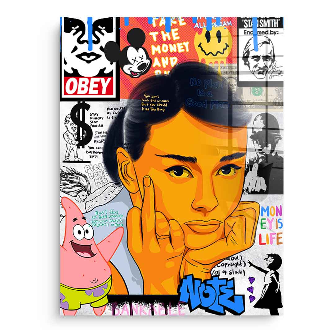Acrylic glass print Audrey Hepburn Pop Art Portrait Wall Art