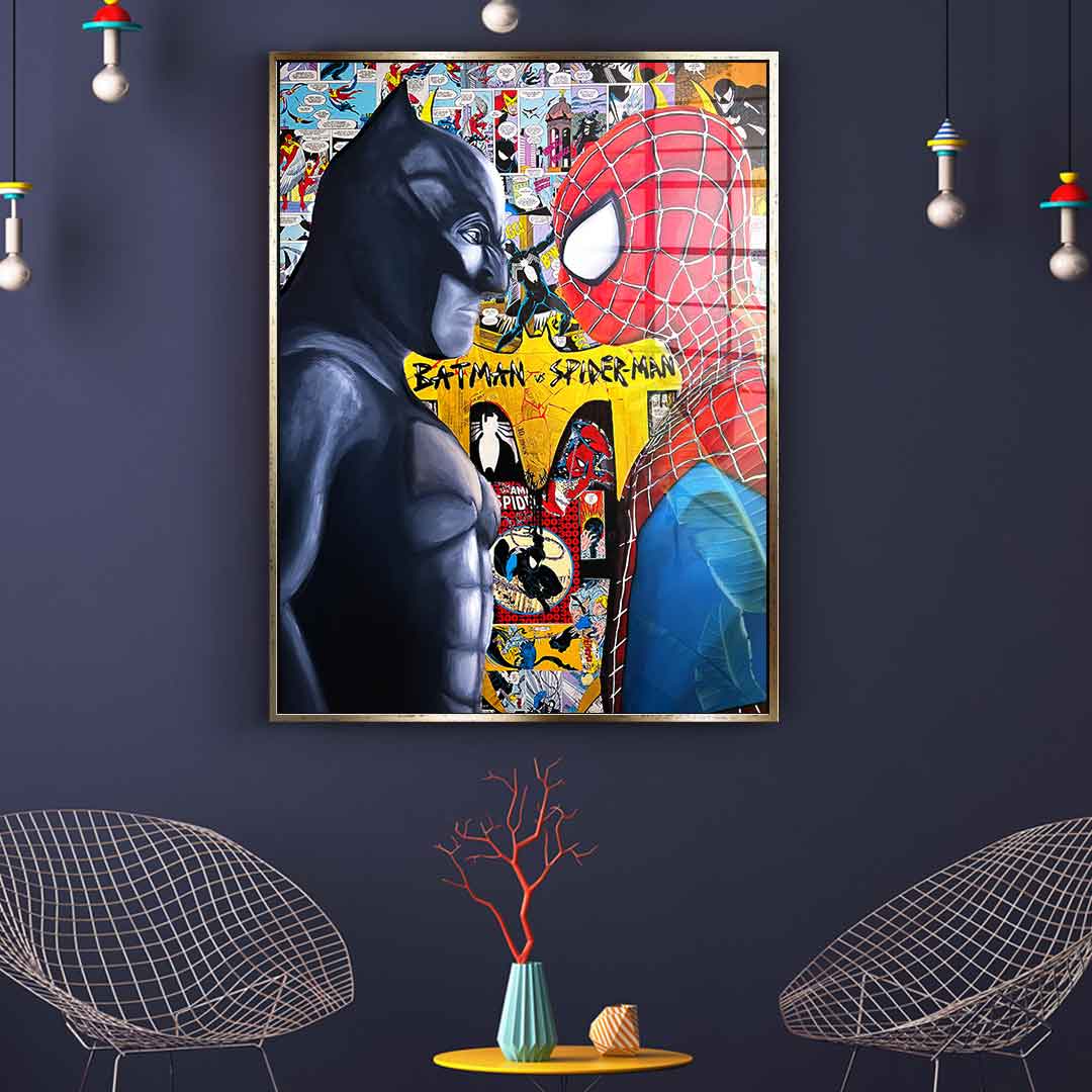 Nachtkämpfer vs. Spinnenkrieger - Acrylglas