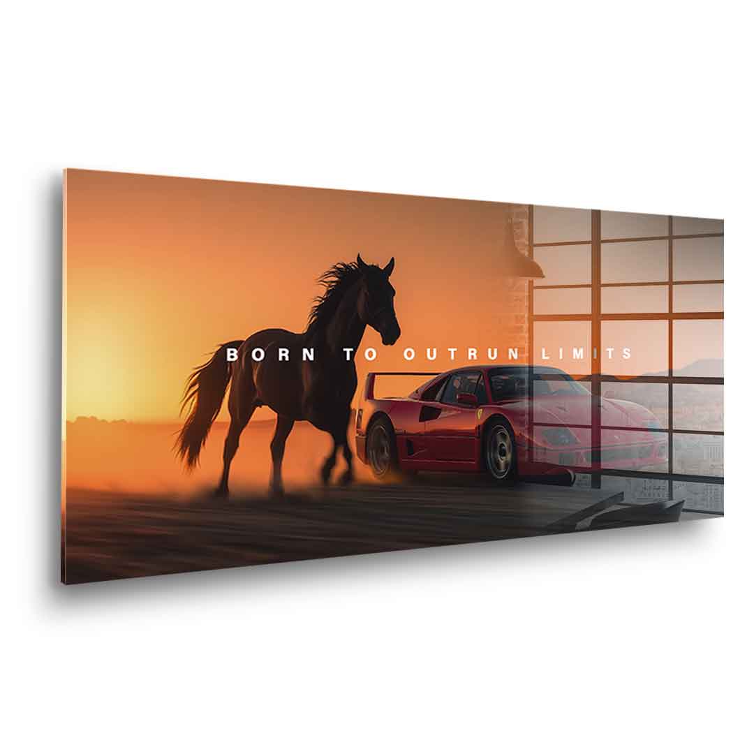 Born to Outrun Limits (Ferrari) - Acrylglas