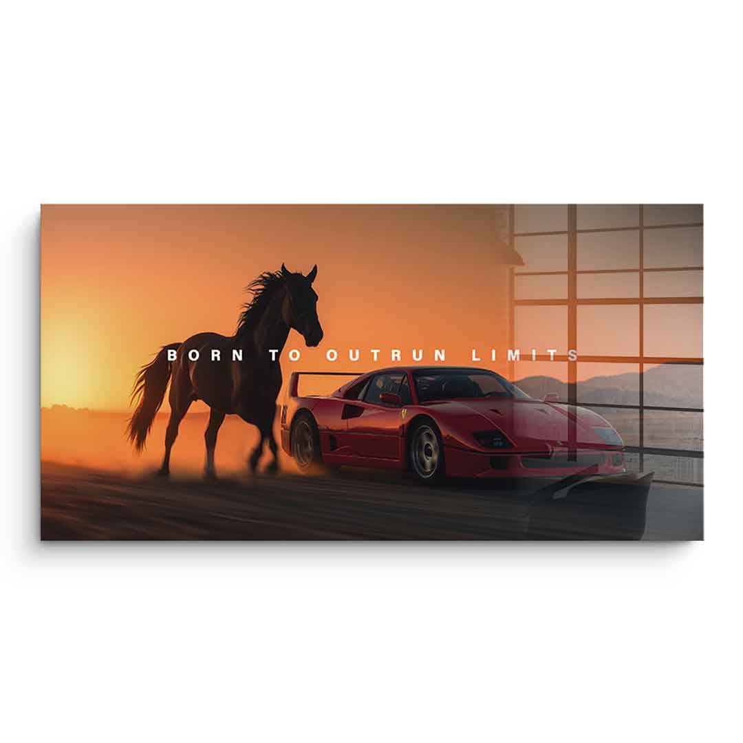 Born to Outrun Limits (Ferrari) - Acrylglas