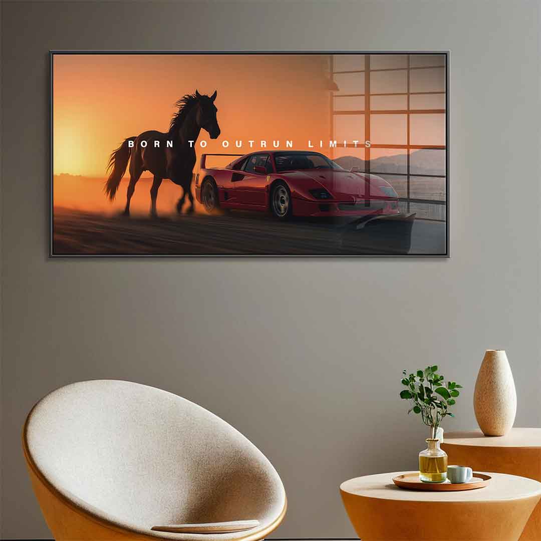 Born to Outrun Limits (Ferrari) - Acrylglas