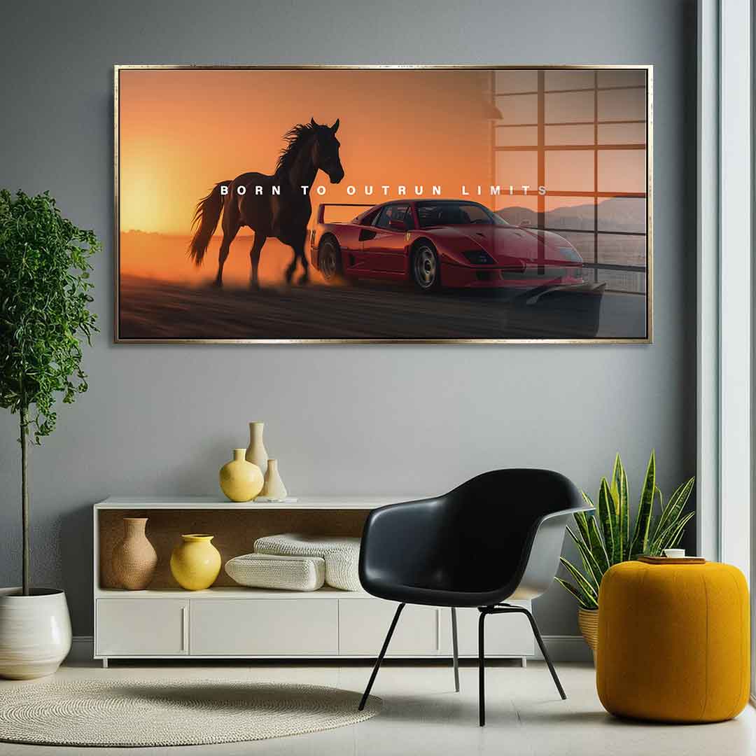 Born to Outrun Limits (Ferrari) - Acrylglas