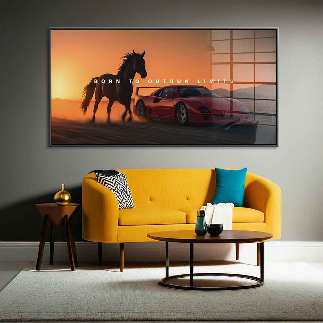 Born to Outrun Limits (Ferrari) - Acrylglas