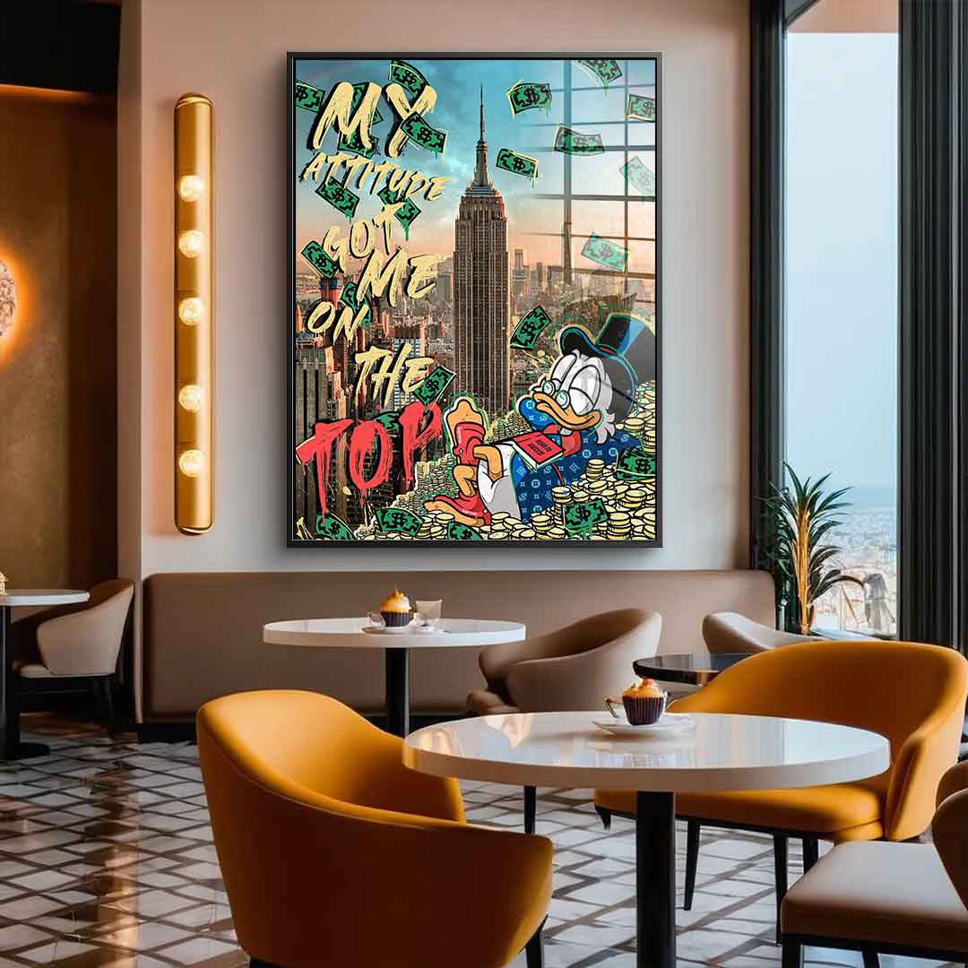 My Attitude got me to the top - acrylic glass