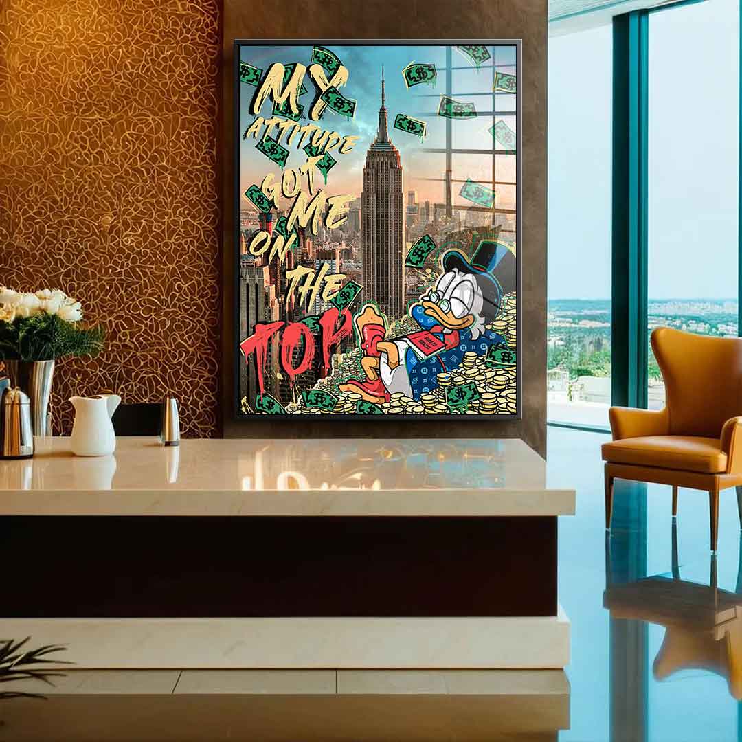 My Attitude got me to the top - acrylic glass