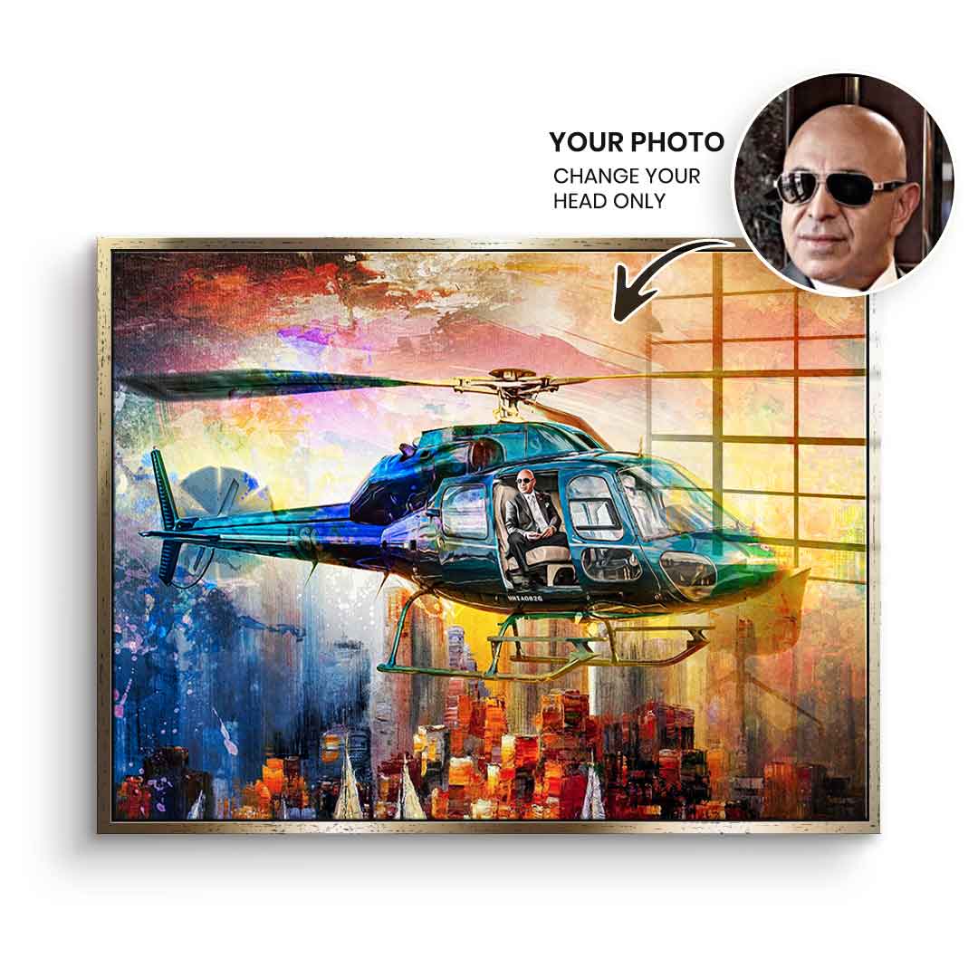 Helicopter Flight - Acrylglas - personalisierbar