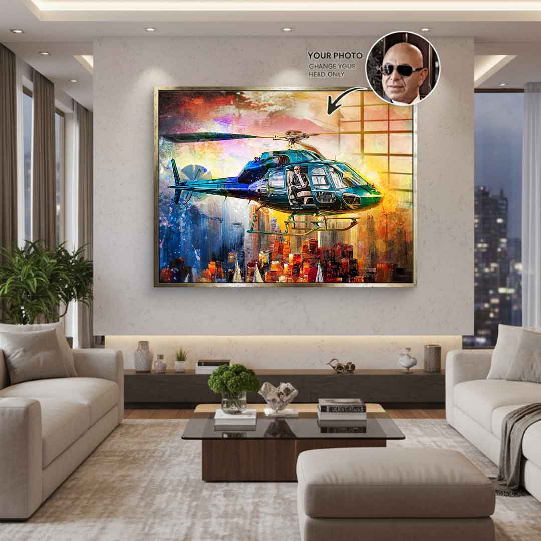 Helicopter Flight - Acrylglas - personalisierbar