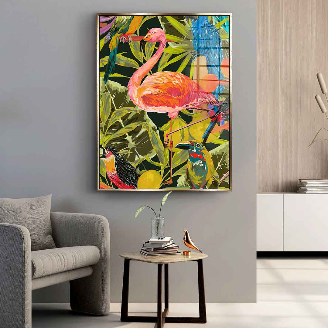Dschungelflamingo - Acrylglas