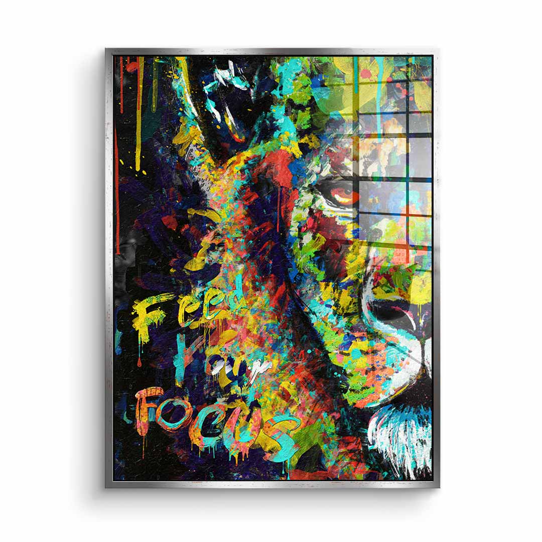 Feed your focus lion - Acrylglas
