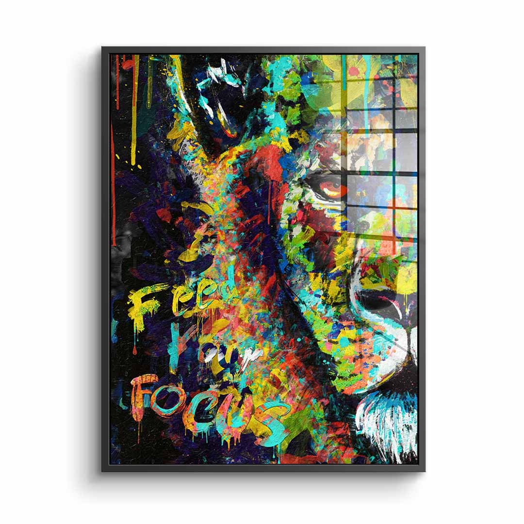 Feed your focus lion - Acrylglas