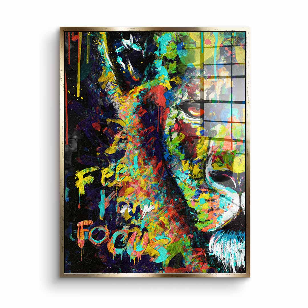 Feed your focus lion - Acrylglas