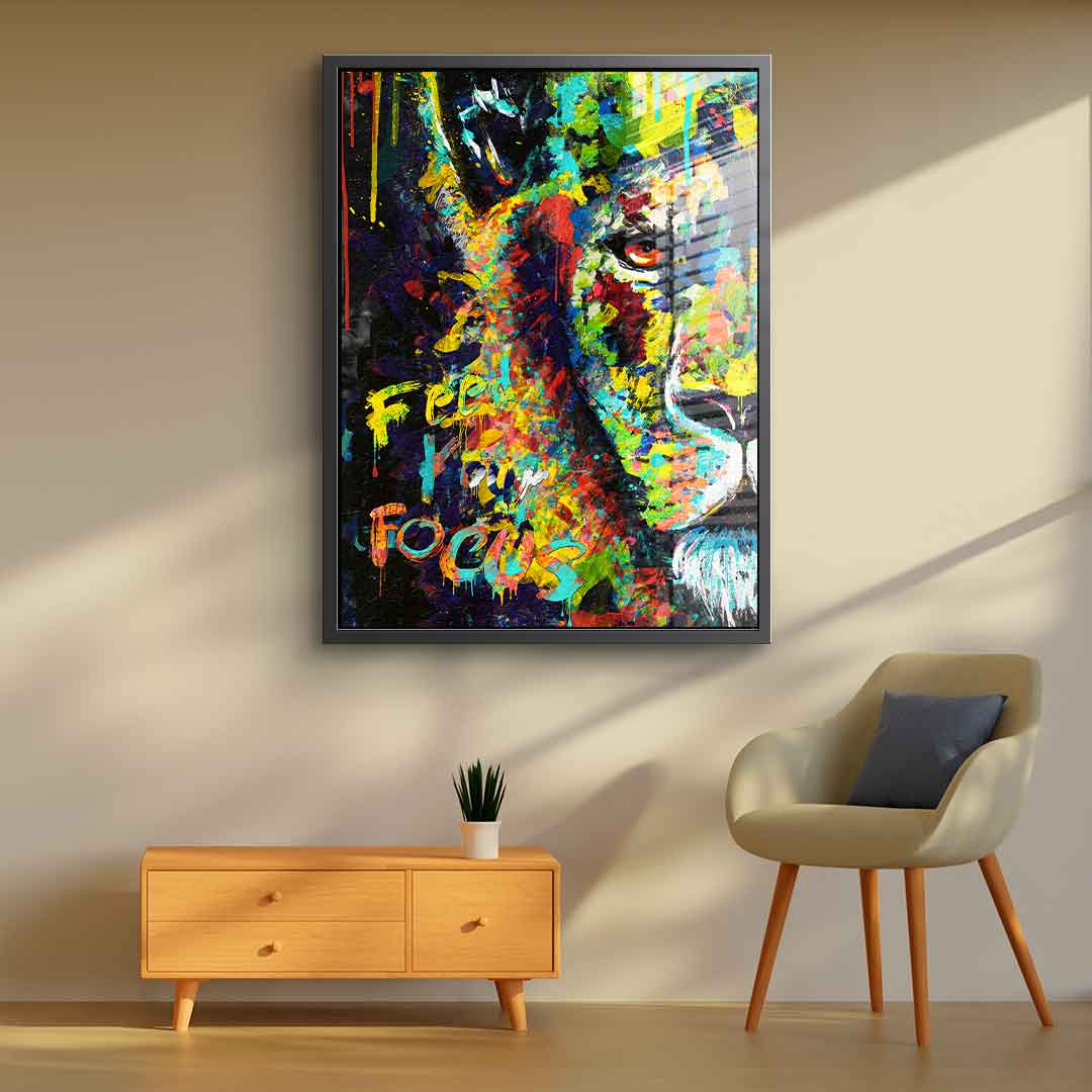 Feed your focus lion - Acrylglas