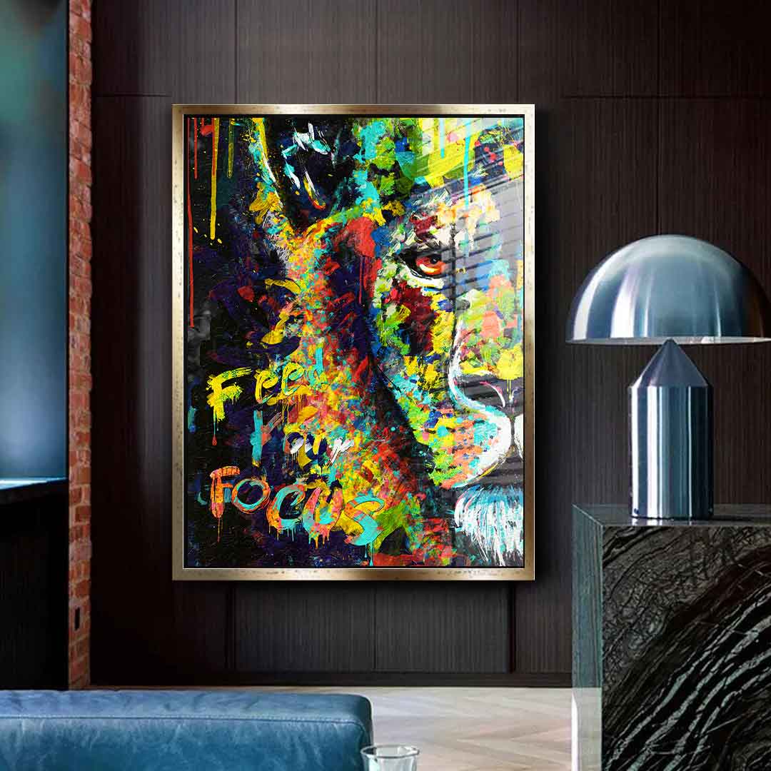 Feed your focus lion - Acrylglas