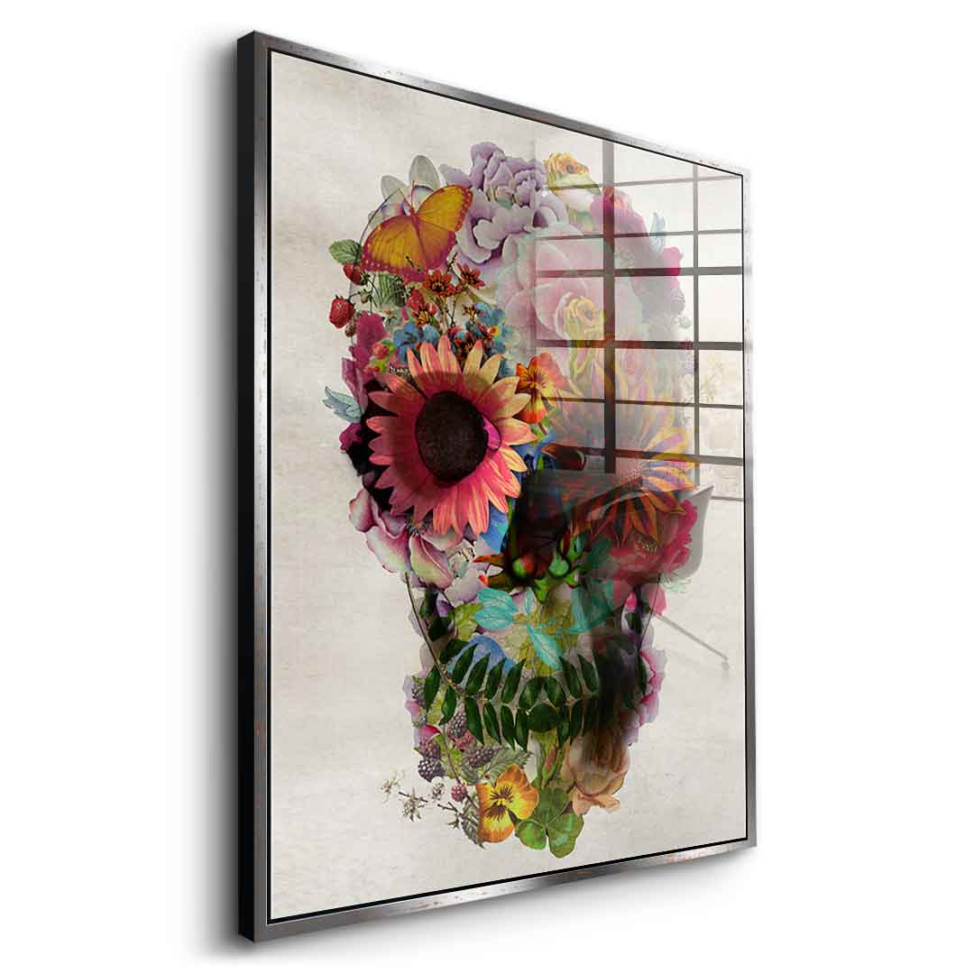 Flower Skull 2 - Acrylglas