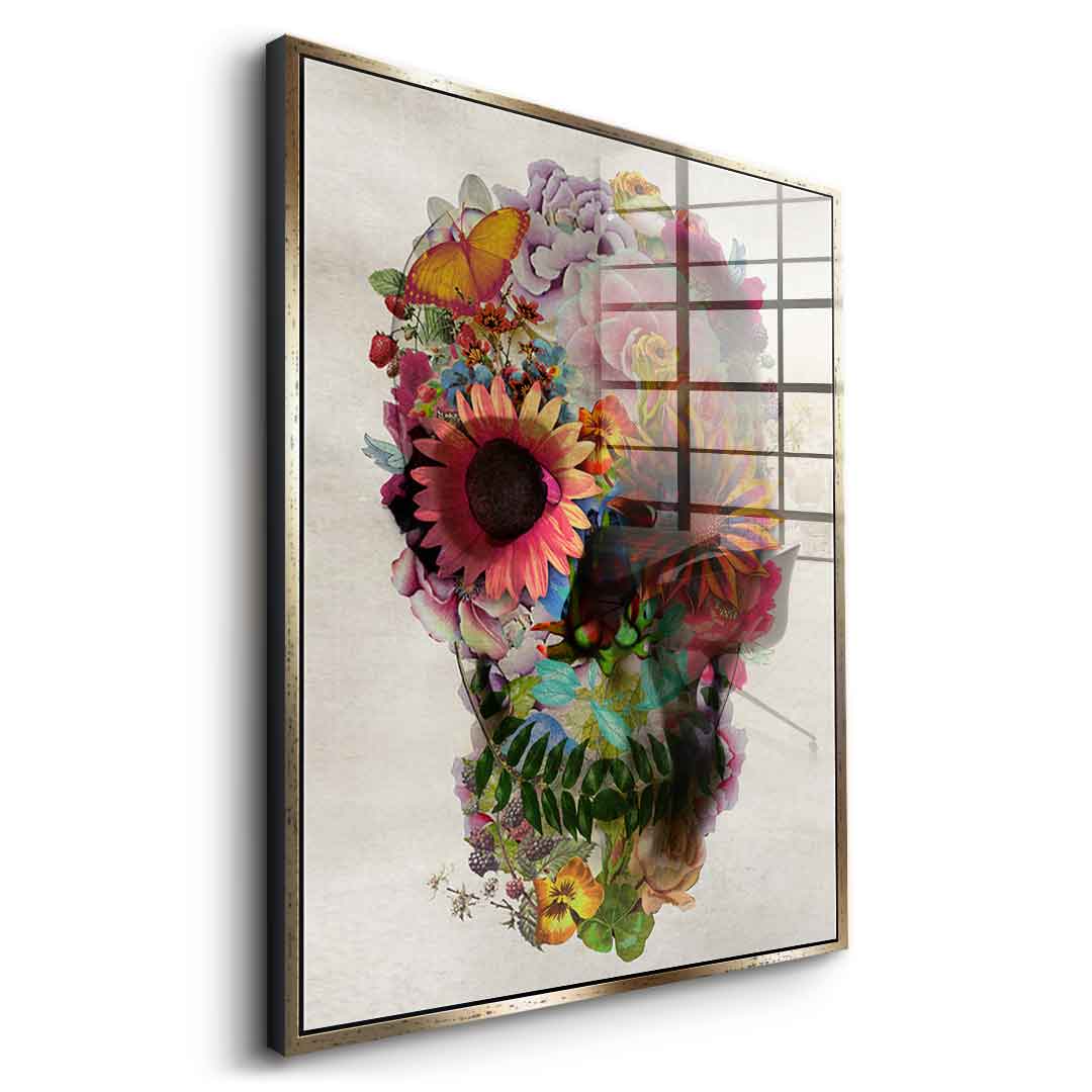 Flower Skull 2 - Acrylglas