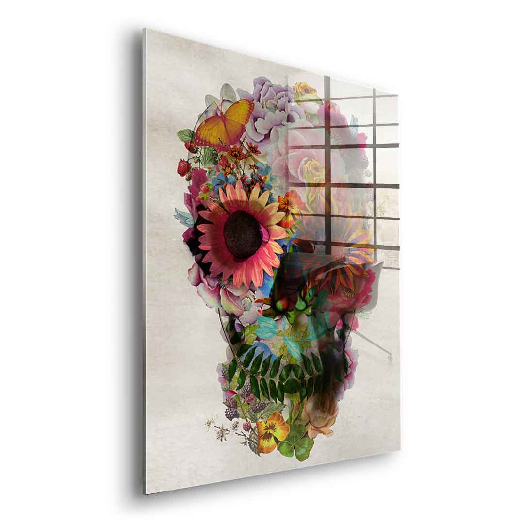 Flower Skull 2 - Acrylglas