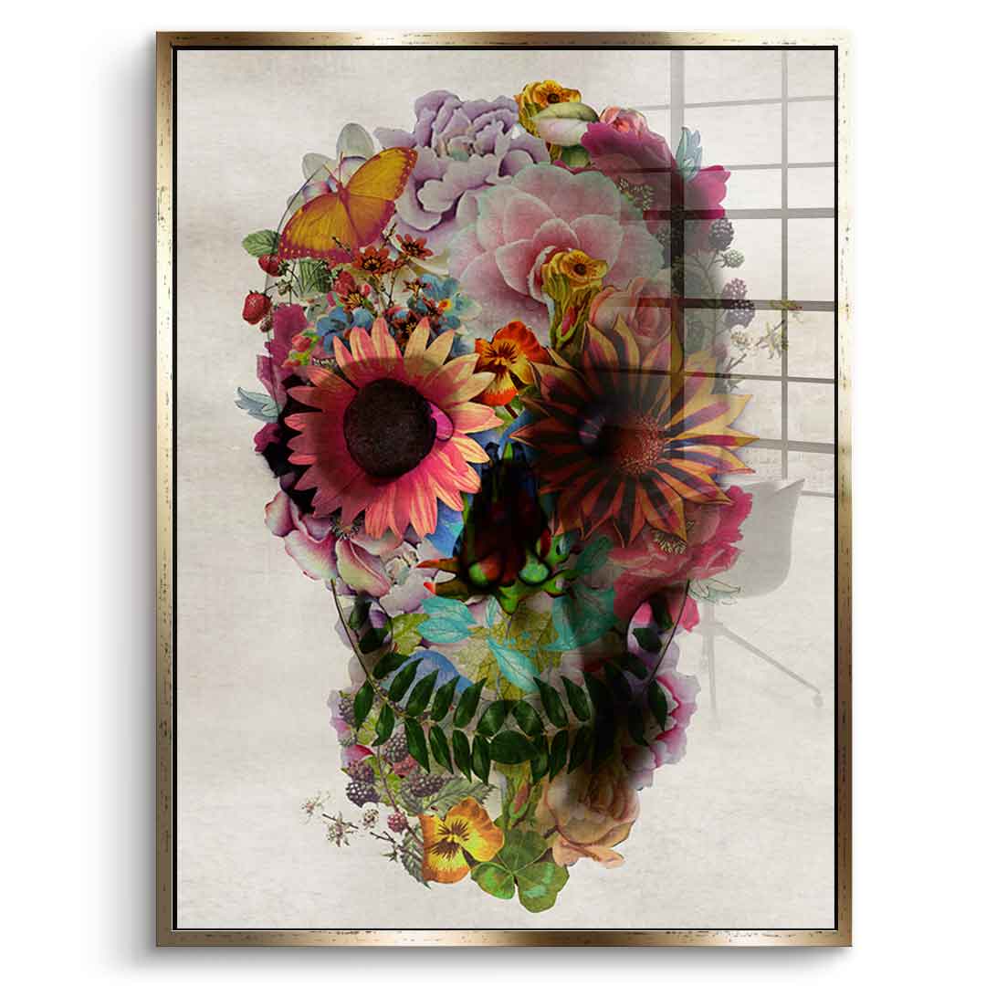Flower Skull 2 - Acrylglas