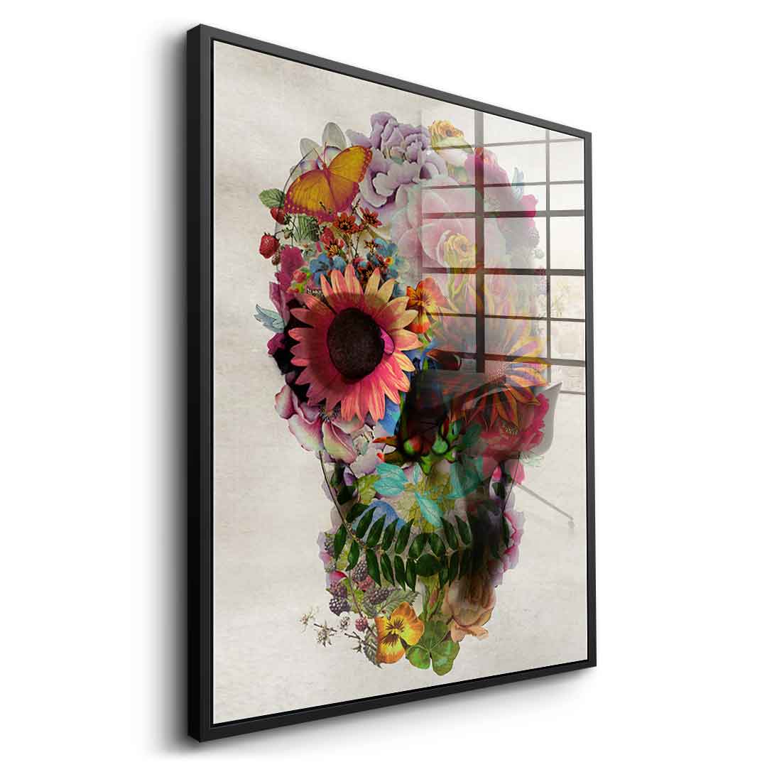 Flower Skull 2 - Acrylglas