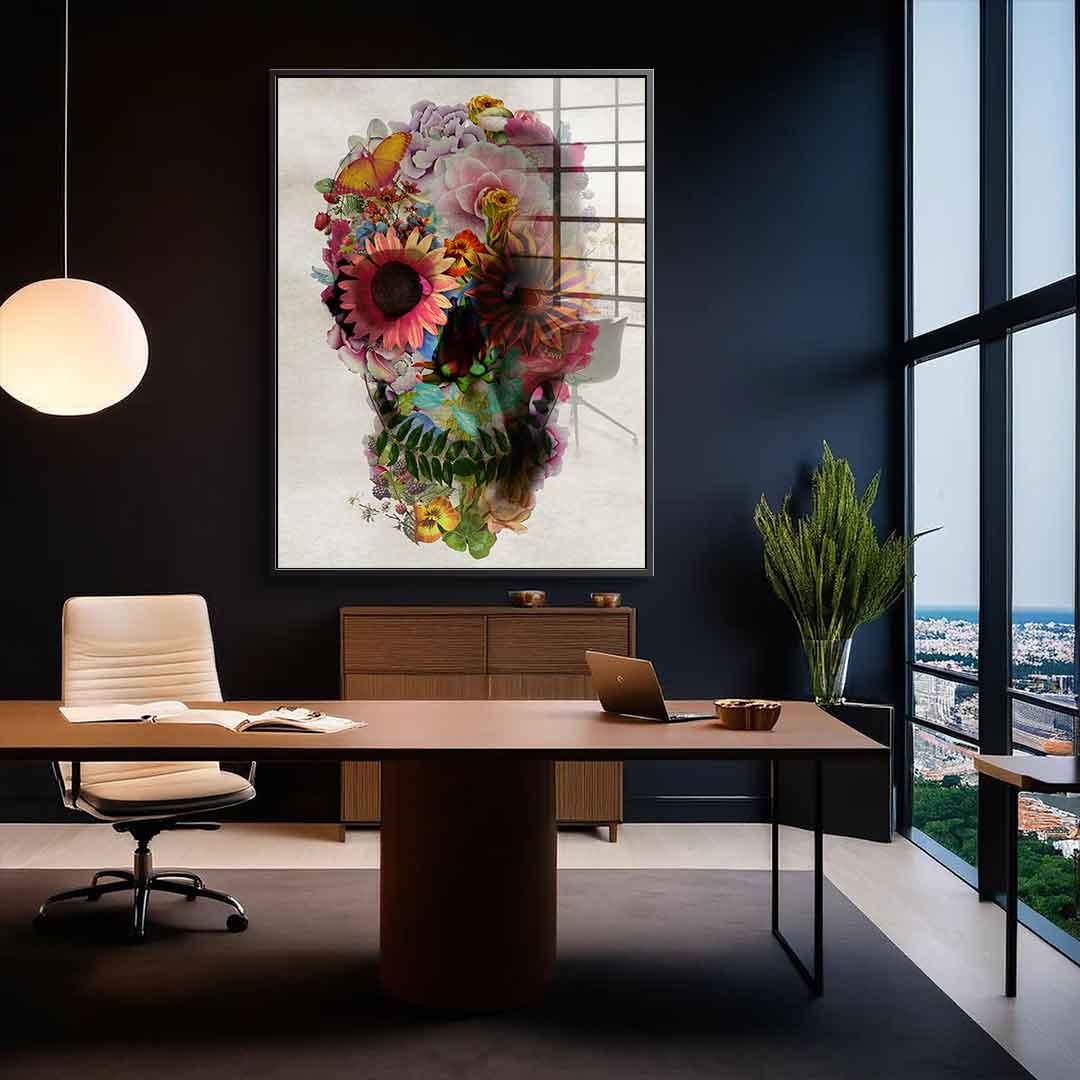 Flower Skull 2 - Acrylglas